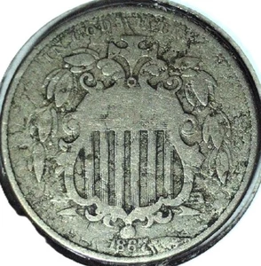 1867 NO RAYS SHIELD NICKEL - KEY DATE - NS 176 - Picture 1 of 5