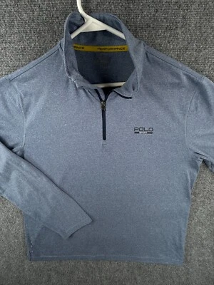 Polo Sport Performance Ralph Lauren 1/4 Zíper Pulôver Elástico Moletom Grande - Imagem 1 de 4
