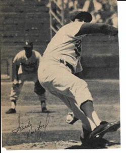 1960s sandy koufax autograph magazine clipping measures 5x7 dodgers baseball - Picture 1 of 1