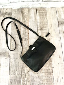 TORY BURCH MINI Expandable ZIP Black Leather  W/ PYTHON Wallet Cross Body  EUC - Picture 1 of 8