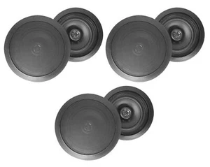 (6) Rockville HC85 8" Inch 700 Watt Black In-Ceiling Home Theater Speakers 8 Ohm - Picture 1 of 10