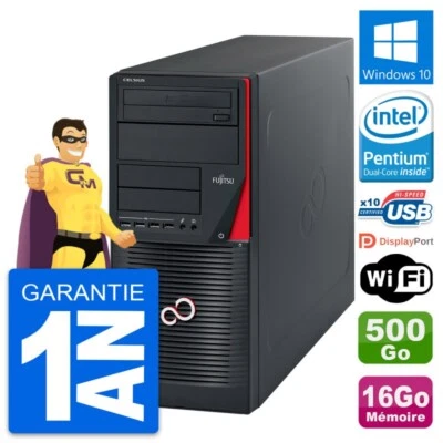 PC tour Fujitsu Celsius W530 Pentium G3220 RAM 16Go Disco 500Go Windows 10 Wifi - Immagine 1 di 4