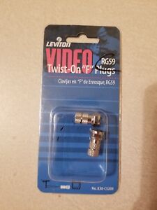 LEVITON C5203 TWIST ON MALE F CONNECTOR PLUS FOR 75-OHM COAXIAL CABLE RG59-2PK