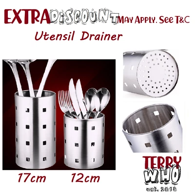 AU Stainless Steel Kitchen Dining Cutlery Utensils Stands Holder Drainer - image 1 of 4