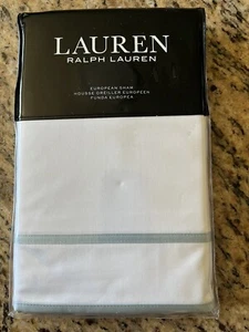 Ralph Laure Spencer Border Sateen European Sham MORBIDO VERDE ACQUA NUOVO CON SCATOLA - Foto 1 di 2