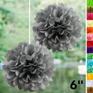 6 pcs 6" POM POM BALLS WEDDING PARTY Centerpieces Decorations WHOLESALE - Picture 1 of 12