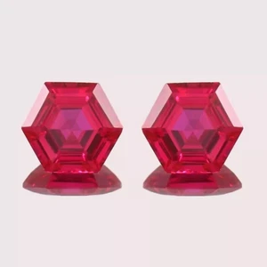 Mozambique Natural Red Ruby 80 Ct Fancy Cut Certified Loose Gemstone Pair - Picture 1 of 8