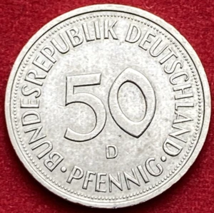 1991-D Germany 50 Pfennig Bundesrepublik Deutschland AU - Picture 1 of 5