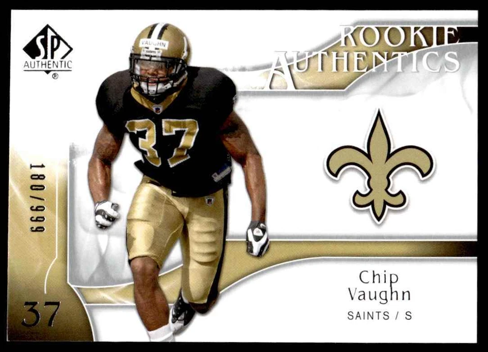 2009 SP Authentic Chip Vaughn Rookie 180/999 New Orleans Saints #271 R39 - Image 1 of 2