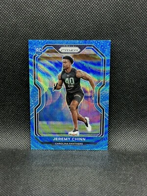 2020 Panini Prizm #367 Prizm Blue Wave Jeremy Chinn Panthers #/199 Rookie - Image 1 of 2