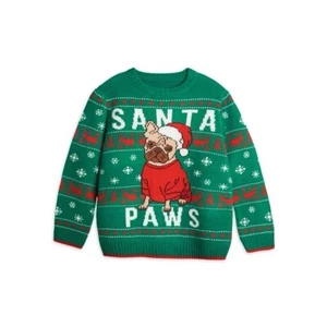 Holiday Time Toddler Boys Santa Paws Puppy Dog Christmas Sweater Size: 2T - Picture 1 of 7