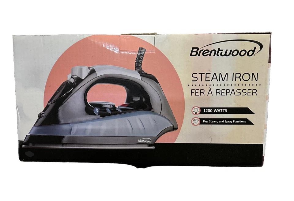 Plancha de vapor antiadherente BRENTWOOD MPI-59BK 1.200 vatios con cable retráctil (negro... Foto 1 de 1
