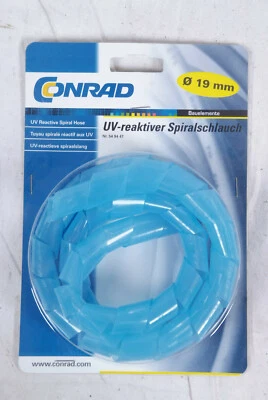 10x UV Schlauch 1m Blau Schwarzlicht Party Deko PC Leuchtdeko Spiral 19-35mm - Bild 1 von 2