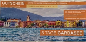 Flugreise Gardasee 5 Tage für 2 Personen Gutschein - Bild 1 von 2