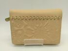 KENZO bi-fold wallet beige green color fashionable compact size used from japan
