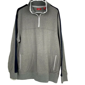 IZOD Men's Sweatshirt Size XL Polyester Gray 1/4 Zip Long Sleeve Pullover EUC - Picture 1 of 9