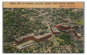 Luftaufnahme, General Electric Works Fabrik Ft Fort Wayne in Indiana Postkarte - Bild 1 von 2