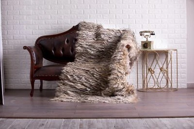 Coyote Fox Fur Blanket Throw Real Fox Fur Blanket Custom Made Fur - Image 1 of 4