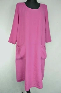 Gudrun Sjoden reines Leinen rosa Damen Kleid mit Taschen Damen Gr. M - Bild 1 von 8