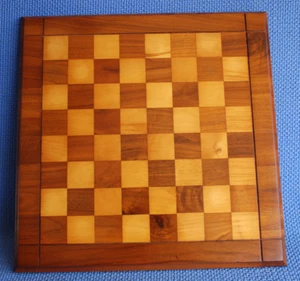 Vintage Drueke 15"x15" Modell 61 Schachbrett doppelseitig Nussbaum/Birke 1 1/2" Quadratmeter - Bild 1 von 13