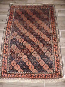 3x4ft. Handmade Antique Afghan Balouch Wool Rug - Picture 1 of 9