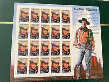 SFSTAMPS US Sc 3876 John Wayne Legends of Hollywood Sheet of 20 Stamps MNH 2004
