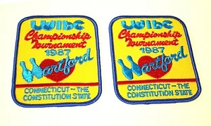 2 parches WIBC para mujer de bolos Hartford CT Championship Tour nuevo de lote antiguo 1987 - Imagen 1 de 1