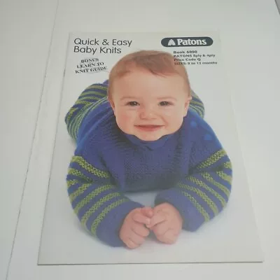 Patons Pattern Book #6000 - Quick & Easy Knits in 4 & 8 Ply - Size 0 to 12 Month - Image 1 of 4