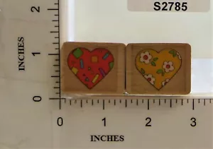 Holzblock Gummistempel Set Valentinstag Herz Blumen, lustige Formen - Bild 1 von 2