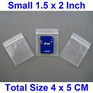 250 sacchetti con cerniera in plastica richiudibili polispessi 4 mil_1,5"" x 2"_40 x 50 mm - Foto 1 di 1