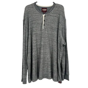 Alesbury Knit Henley Shirt Sweater Heather Gray Long Sleeve Size XXXL Tall - Picture 1 of 10