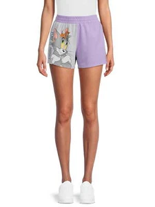 Tom and Jerry Juniors Graphic Fleece Shorts, Sizes XS-3XL - Picture 1 of 3
