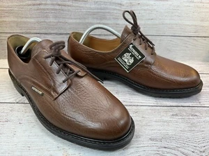 Mephisto Marlon Oxford in Chestnut Pebble Grain Leather Mens Size 10.5 WORN ONCE - Picture 1 of 11