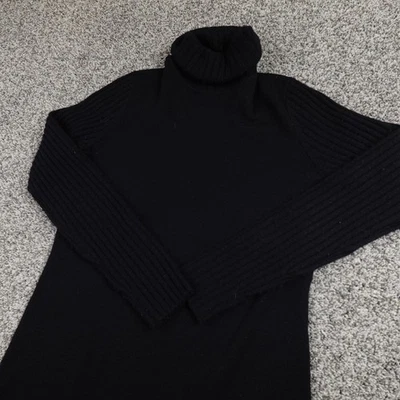 Vestido Willi Smith Mujer S Negro Lana Merino Cuello Alto Suéter Túnica Acogedor Suave Foto 1 de 4