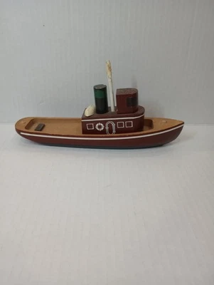 Винтажная деревянная модель рыбацкой лодки морской декор  - Изображение 1 из 4