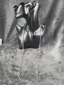 Vintage Monet N.Y. Rope Link Chain Necklace Silver Tone Women Signed Costume - Picture 1 of 7