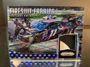 Denny Hamlin Panini Prizm traje de fuego telas usado en carreras azul 2016 tarjeta FFT-DH 10/50 - Imagen 1 de 4