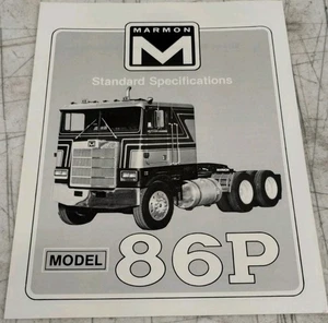 MARMON Model 86P Cab Over Standard Specifications Sales Brochure - Picture 1 of 4