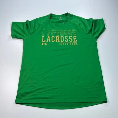 Рубашка мужская Under Armour Notre Dame ирландский лакросс большой зеленый вырез лодочкой NCAA - Изображение 1 из 4