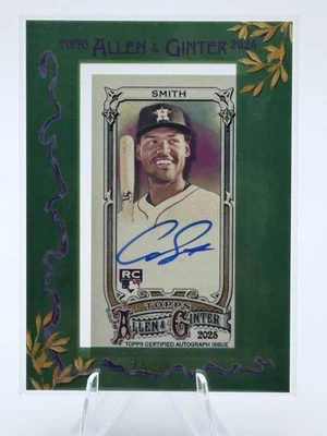 Mini automático Topps Allen & Ginter 2025 con marco verde/50 - Cam Smith #MA-CA - ASTROS Foto 1 de 2