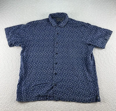Cremieux Signature Mens Linen Rayon Blend  Blue  Button Up Shirt XL - Image 1 of 4