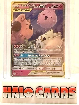 PACK FRESH Togepi & Cleffa & Igglybuff GX 143/236 Sm-Cosmic Eclipse Holo G - Image 1 of 2