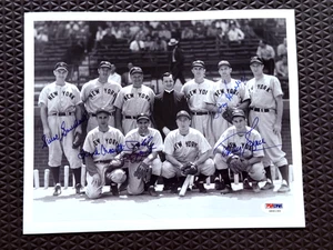 Rizzuto/Crosetti/Henrich/Byne/Souchock signed Autogramm 8x10 Foto Yankees PSA - Bild 1 von 5