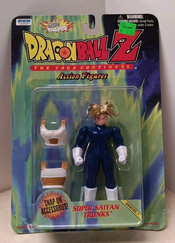 Figura de acción Irwin DragonBall Z 1999 Serie 3 Super Saiyan Trunks nueva sellada Foto 1 de 4