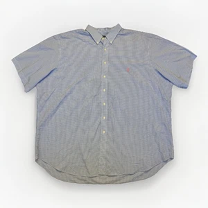 Ralph Lauren Men's 4XLT Blue Gingham Classic Fit Short Sleeve Button-Front Shirt - Picture 1 of 7