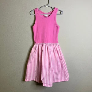 Zara Size 8 Pink Stretchy Stripe Ribbed Tank Dress  - Picture 1 of 3