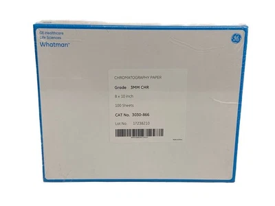 (100/Paquete) Papel secante de cromatografía CR WHATMAN grado 3 mm 8x10” 3030-866 Foto 1 de 3
