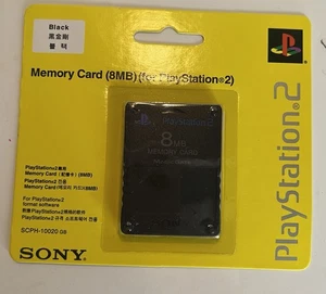 NOS Original Sony Playstation 2 8MB Tarjeta de Memoria Sellada Nueva Negra - Imagen 1 de 2