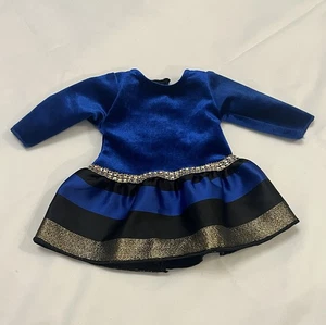 Dollie & Me blau schwarz & gold Samtkleid passt 18 Zoll OG American Girl Puppe - Bild 1 von 6