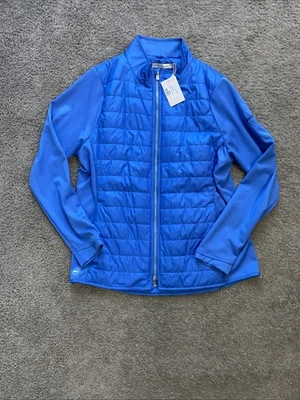 Chaqueta híbrida Peter Millar Madeline con cremallera azul talla XL campo de golf Shadow Creek nueva con etiquetas Foto 1 de 4